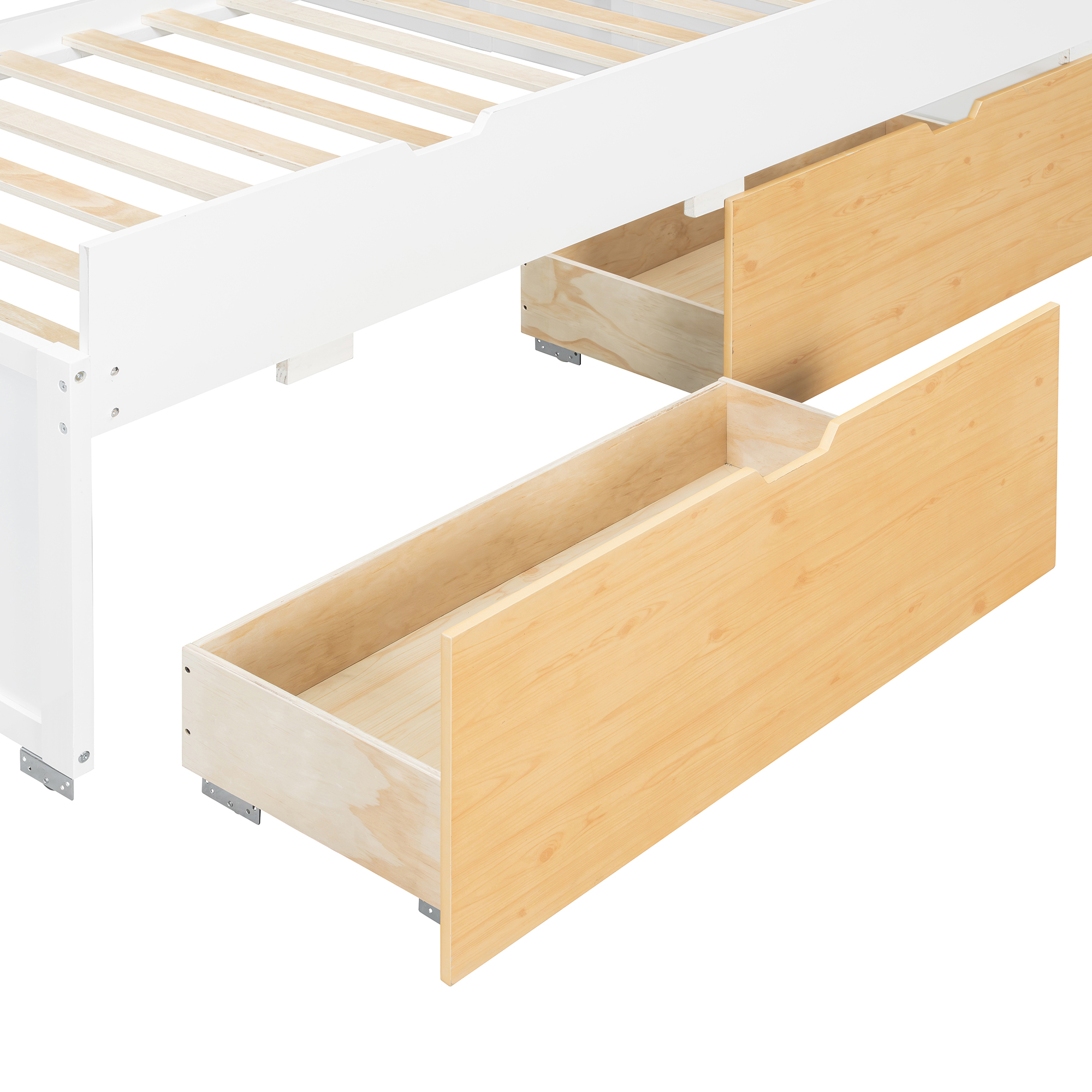Full XL Loft Bed with Pull-Out Desk and Twin Trundle