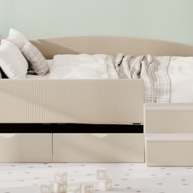 Full Size Upholstered Daybed Frame with 2 Storage Drawers