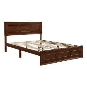 Pine Wood Queen Size Bed with Adjustable Height Headboard