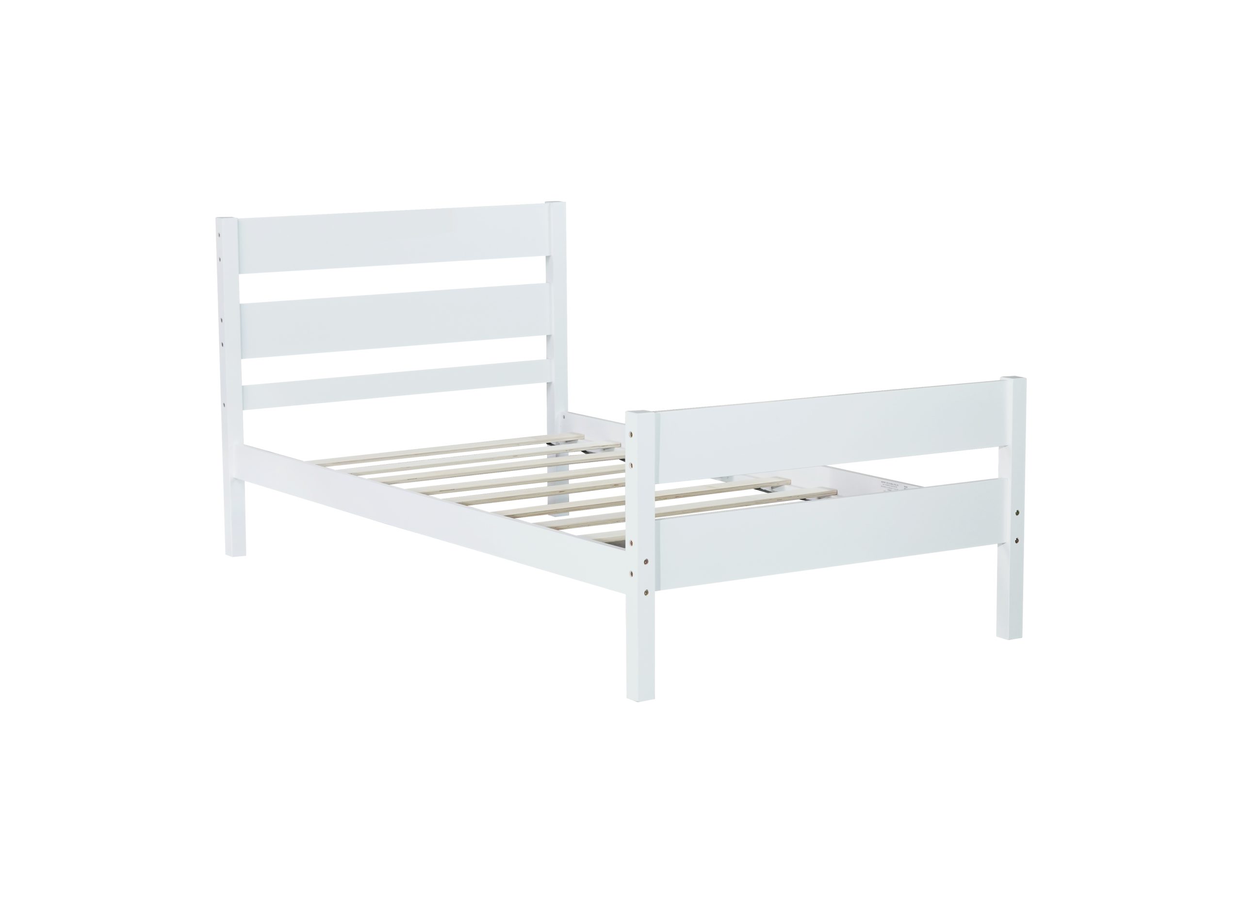 Rubber Wood Twin Platform Bed With Headboard