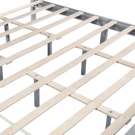 Farmhouse Style King Size Bed with Barn Door Designed Headboard and Footboard