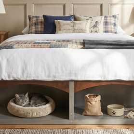 King Bed Frame With Storage Drawers, No Headboard Platform Bed