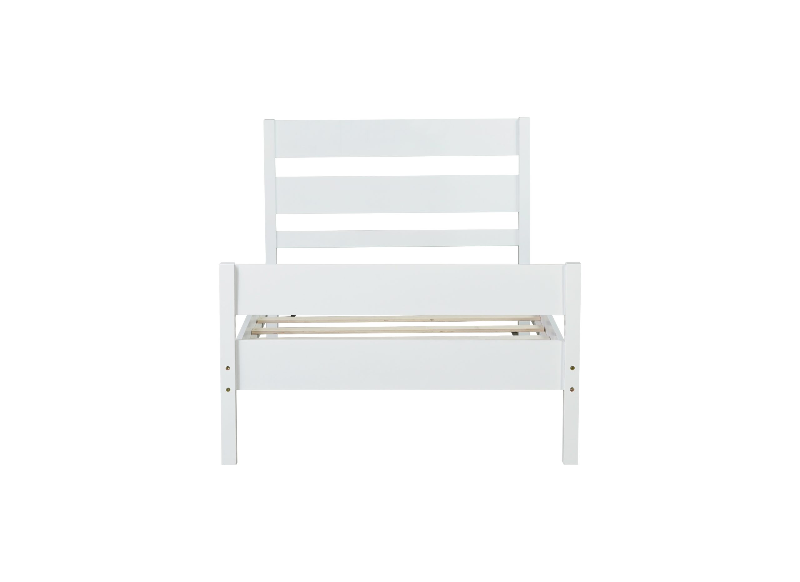 Rubber Wood Twin Platform Bed With Headboard