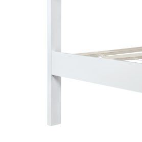 Pine Wood Full Size Bed with Adjustable Height Headboard