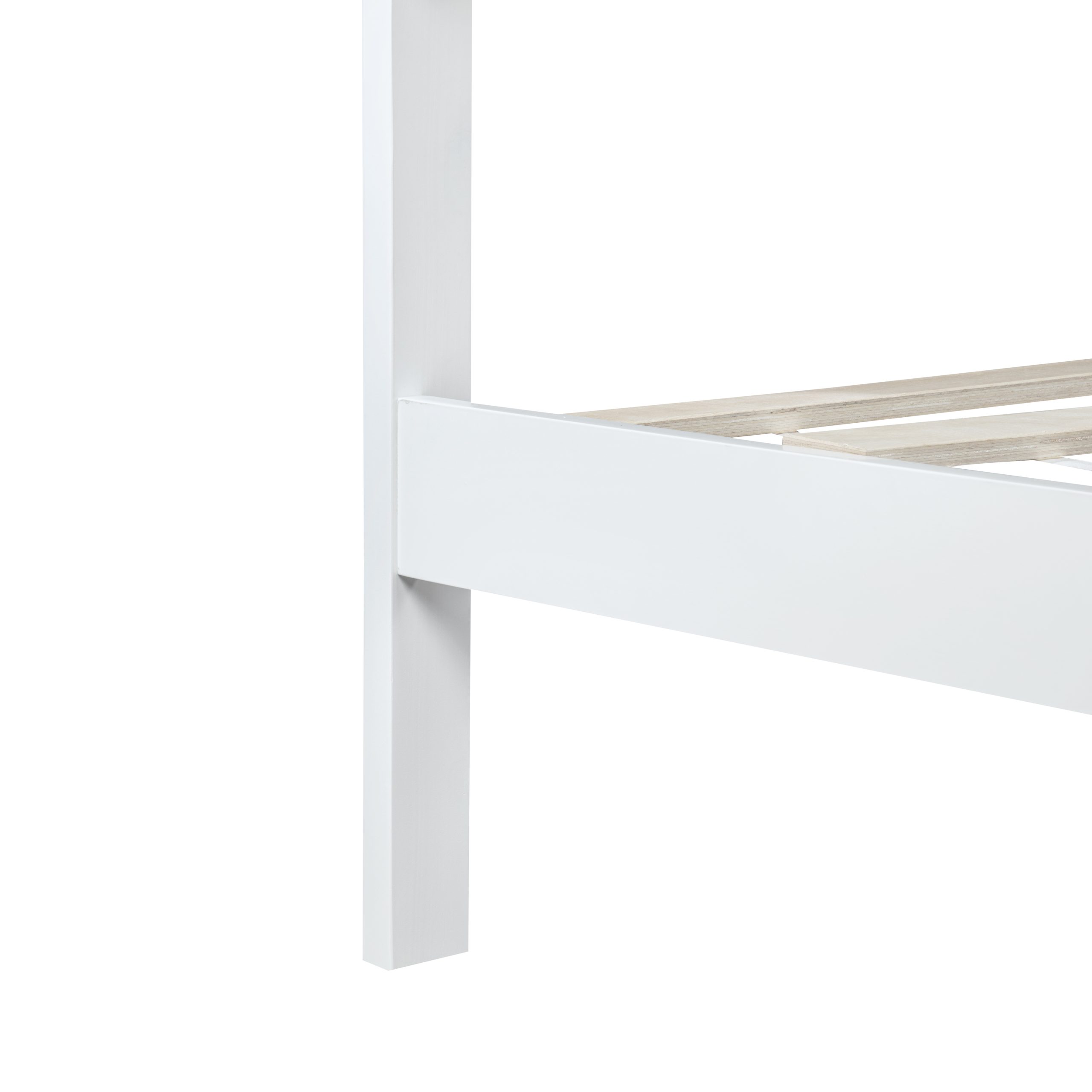Pine Wood Full Size Bed with Adjustable Height Headboard