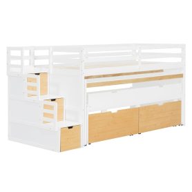 Twin XL Loft Bed with Pull-Out Desk and Twin Trundle