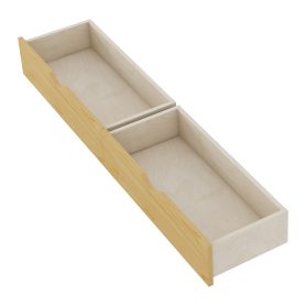 Wood Low Profile Full Bed with Rails and Drawers