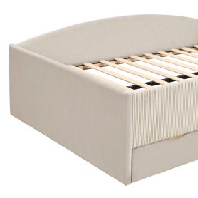 Full Size Upholstered Daybed Frame with 2 Storage Drawers