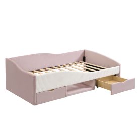 Twin Upholstered Daybed Frame With 2 Storage Drawers