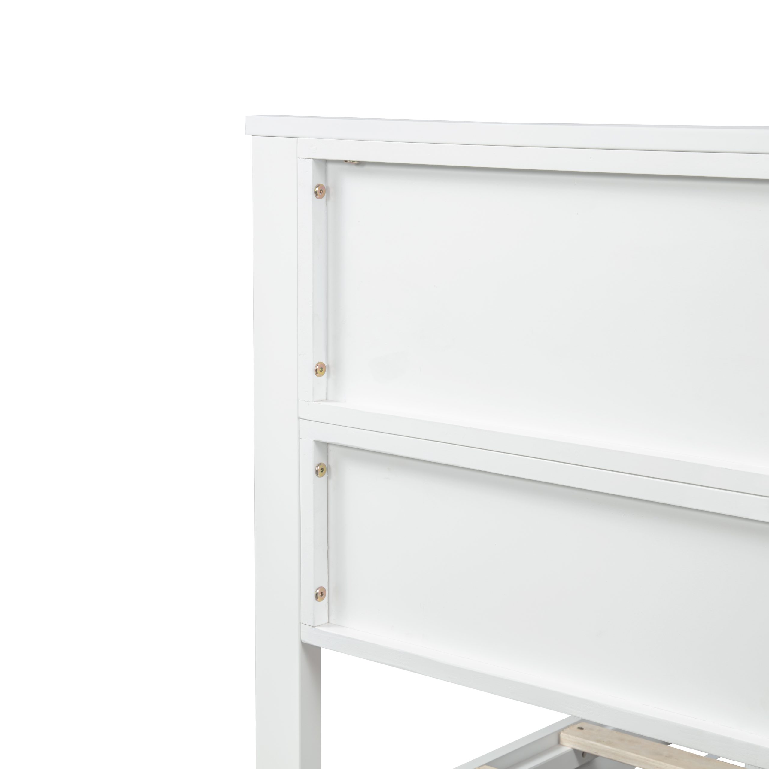 Farmhouse Style Queen Size Bed with Barn Door Designed Headboard and Footboard