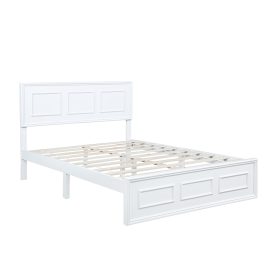 Pine Wood Full Size Bed with Adjustable Height Headboard