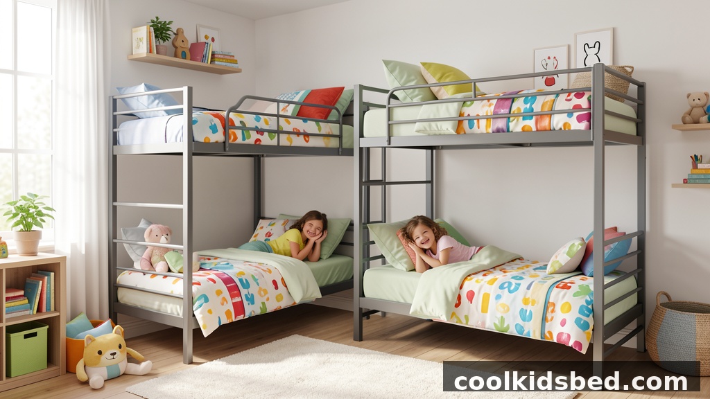 steel frame bunk bed for kids bedroom