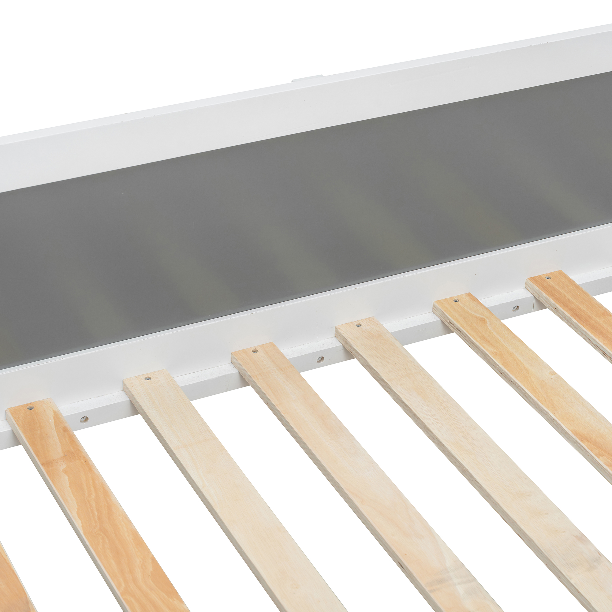 Full Size Bunk Bed with Storage Drawers, Shelves and Light Strip