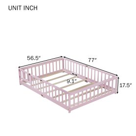 Full Size Floor Bed With Fence And Door