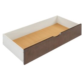 Queen Size Platform Bed Frame with Twin XL Trundle and 2 Storage Drawers