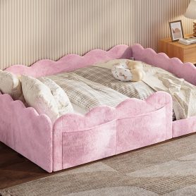Full Size Upholstered Floor Bed