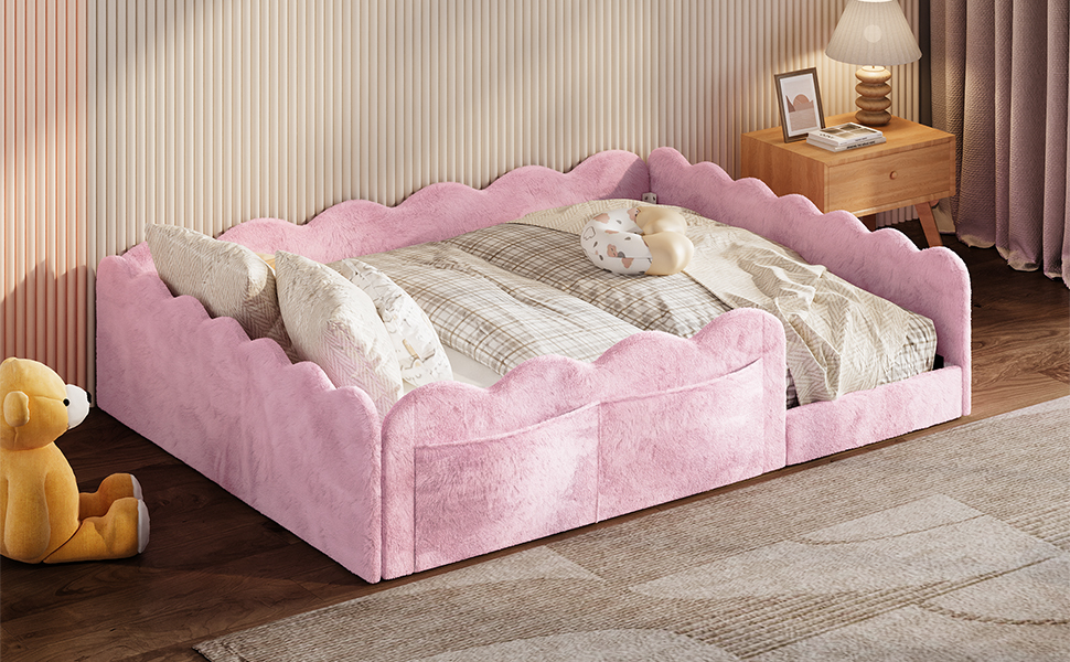 Full Size Upholstered Floor Bed