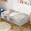 Twin Size Upholstered Floor Bed
