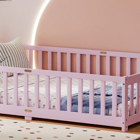 Full Size Floor Bed With Fence And Door