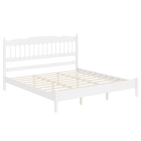 Countryside Style King Size Wooden Bed Frame With Spindle Headboard