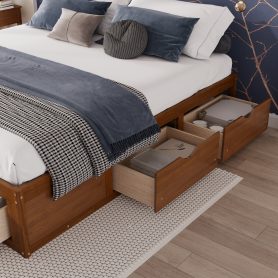 King Size Platform Bed with 6 Storage Drawers