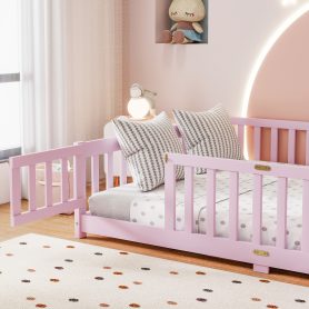 Full Size Floor Bed With Fence And Door