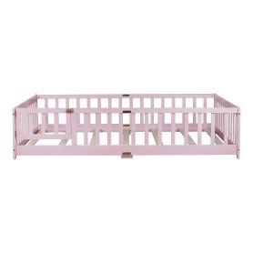 Full Size Floor Bed With Fence And Door