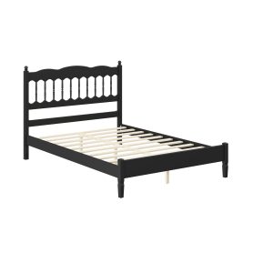 Countryside Style Full Size Wooden Bed Frame With Spindle Headboard