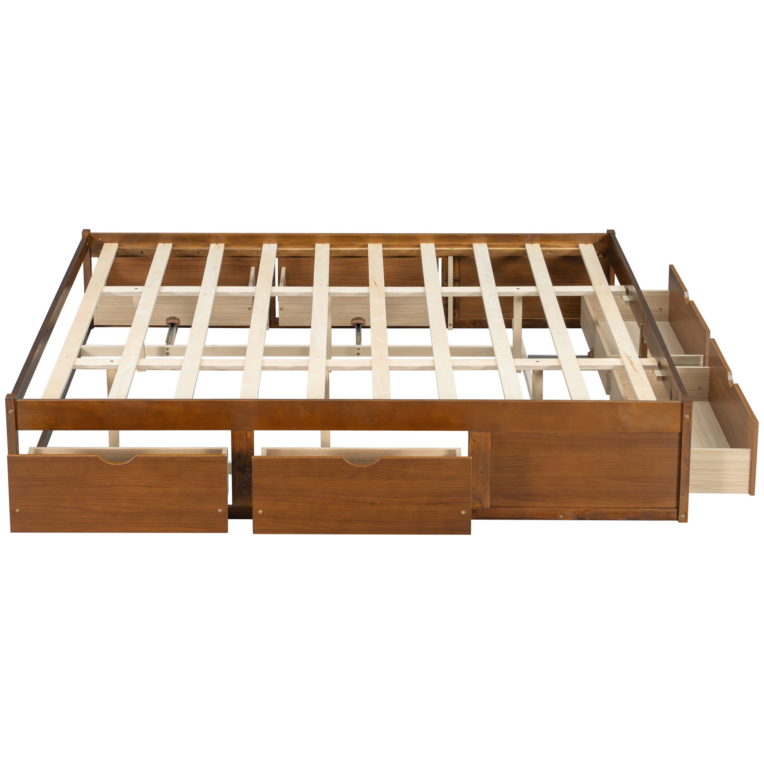 King Size Platform Bed with 6 Storage Drawers
