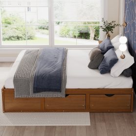 King Size Platform Bed with 6 Storage Drawers