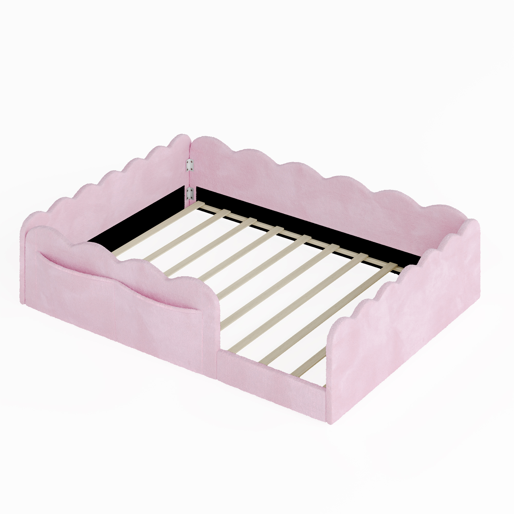 Full Size Upholstered Floor Bed