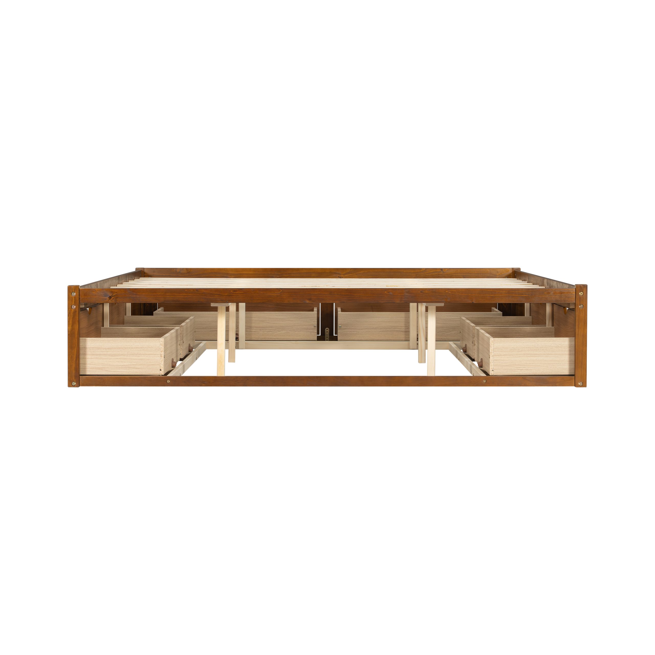 King Size Platform Bed with 6 Storage Drawers