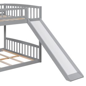 Stairway Full Over Full Bunk Bed With Three Drawers And Slide