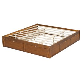 King Size Platform Bed with 6 Storage Drawers