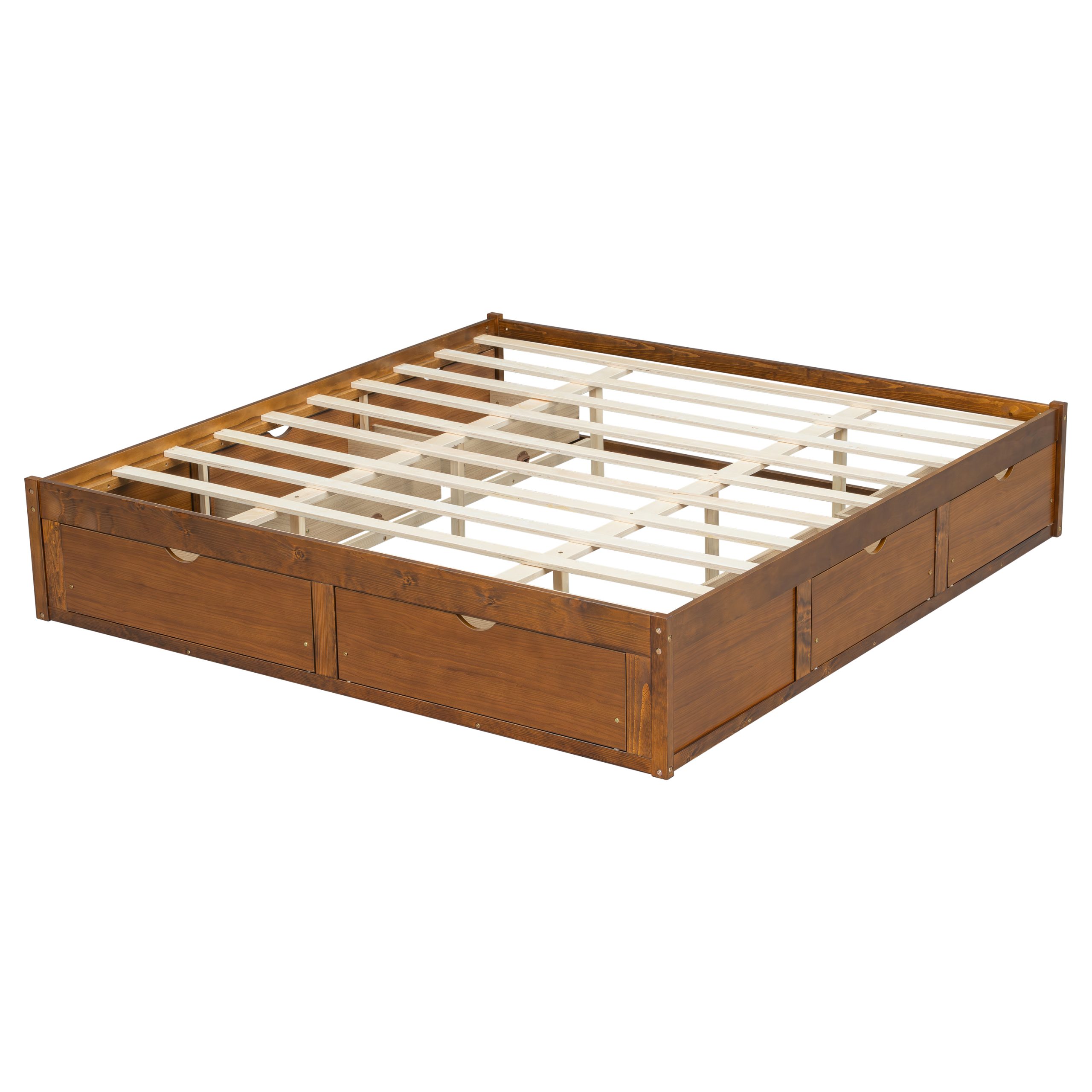 King Size Platform Bed with 6 Storage Drawers
