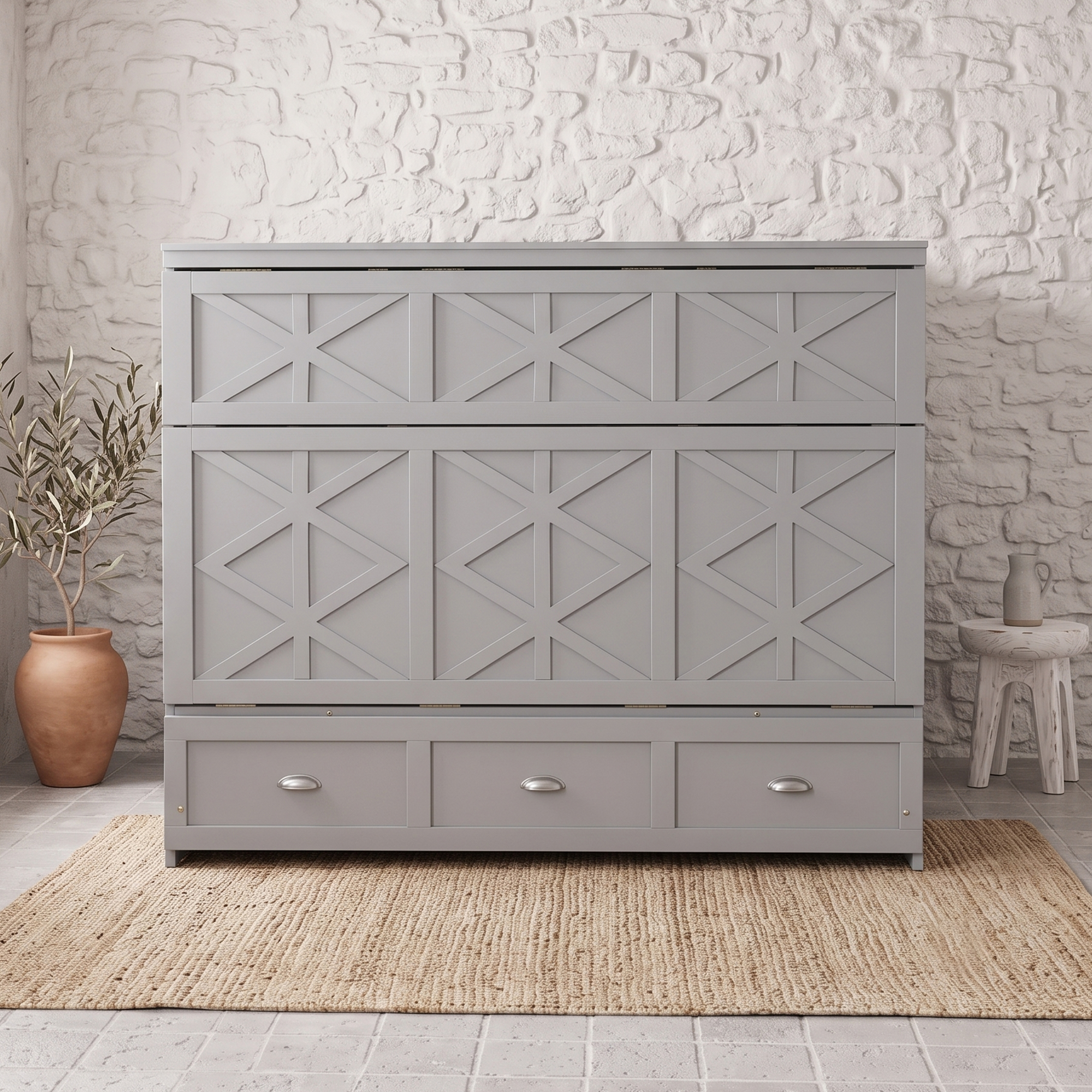 Full Size Murphy Bed with Large Drawers