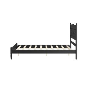 Countryside Style Queen Size Wooden Bed Frame with Spindle Headboard