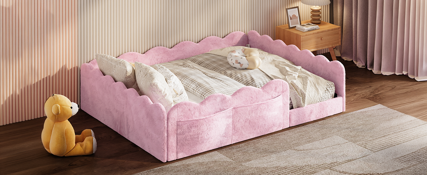 Full Size Upholstered Floor Bed