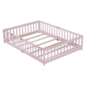 Full Size Floor Bed With Fence And Door