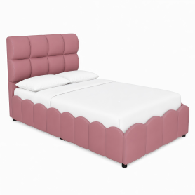 Twin Size Fully Upholstered Velvet Platform Bed Frame With Tall Panel Headboard