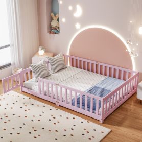 Full Size Floor Bed With Fence And Door