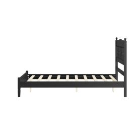 Countryside Style Full Size Wooden Bed Frame With Spindle Headboard