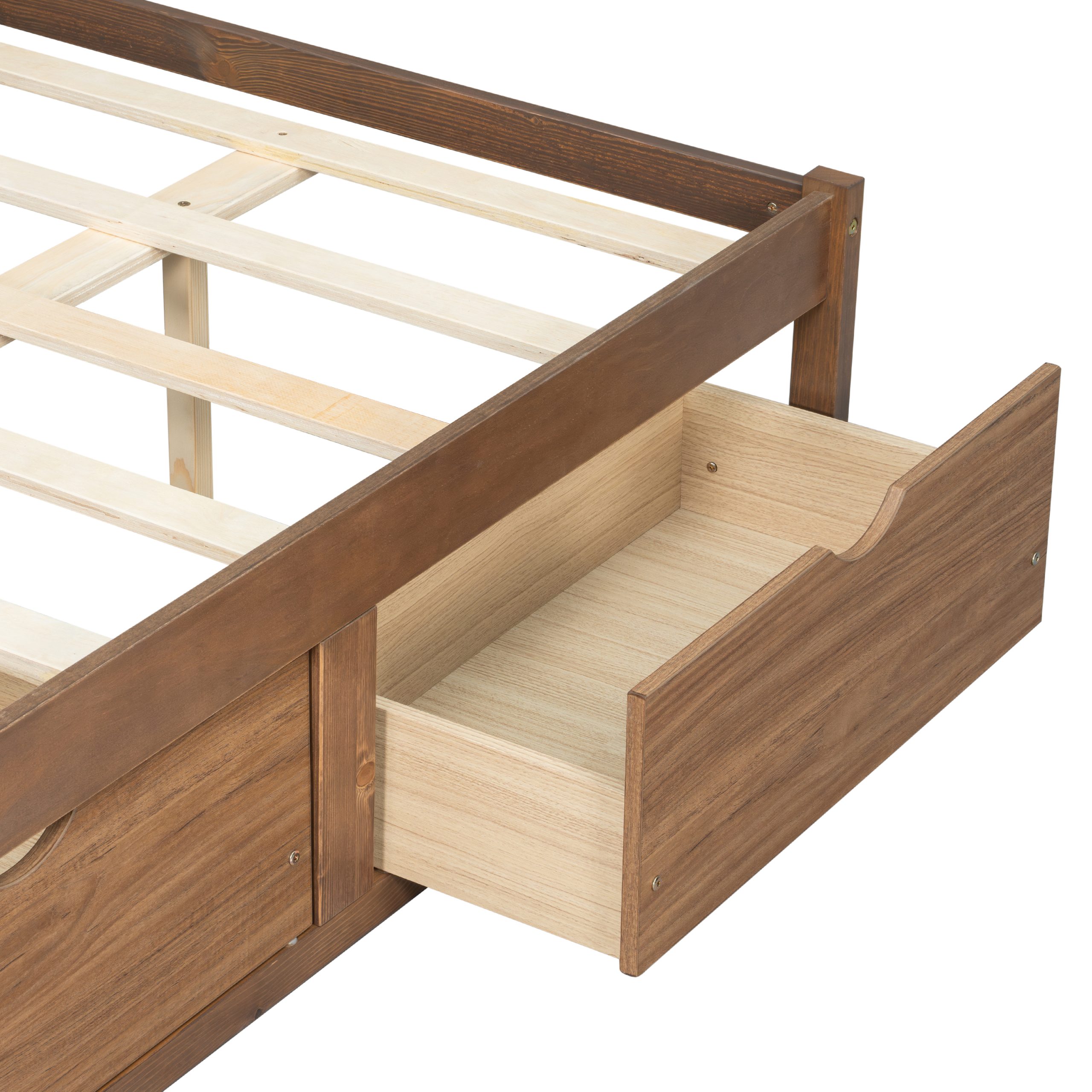 Queen Size Platform Bed with 6 Storage Drawers