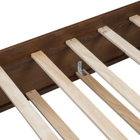 Queen Size Platform Bed Frame with Twin XL Trundle and 2 Storage Drawers