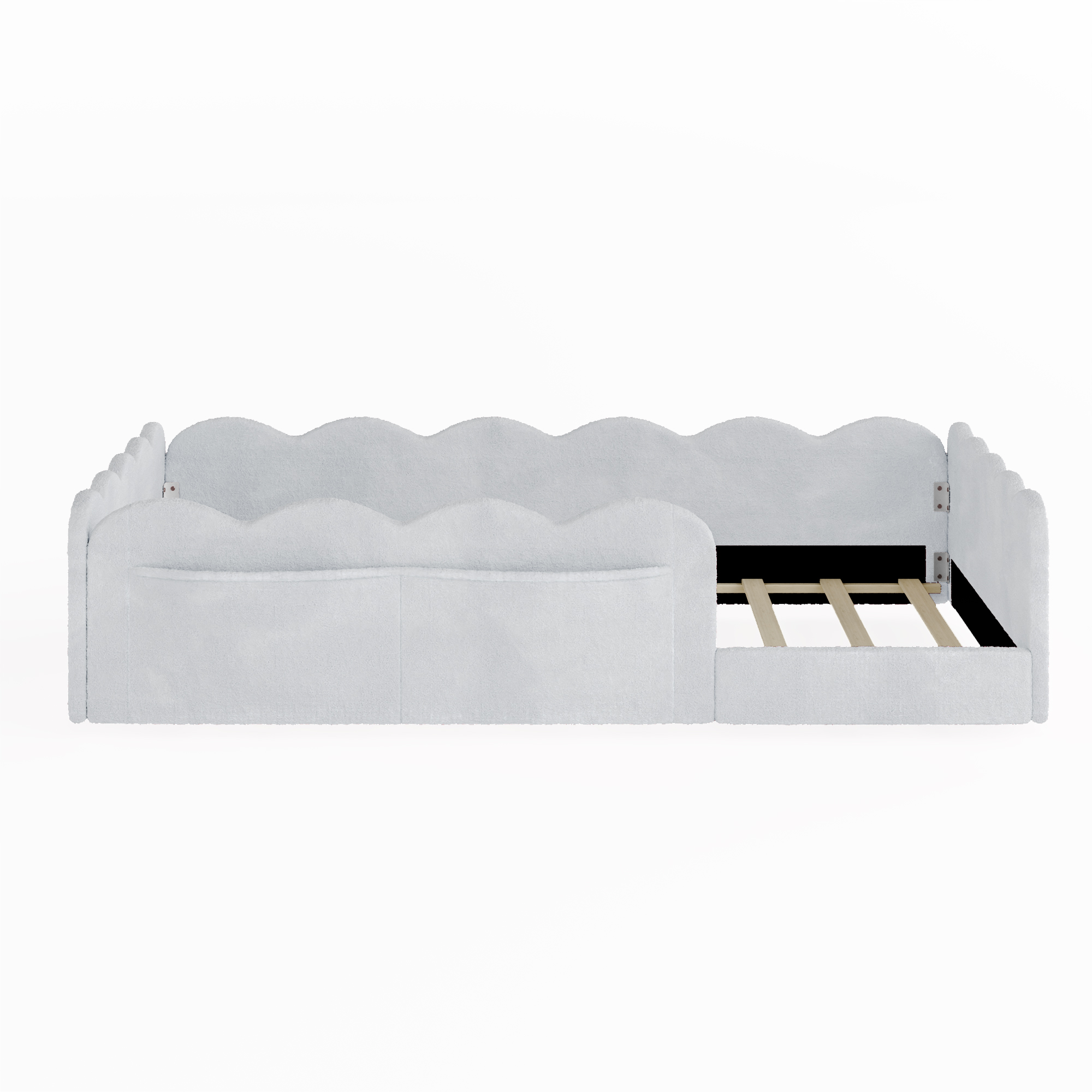 Twin Size Upholstered Floor Bed