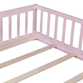 Full Size Floor Bed With Fence And Door