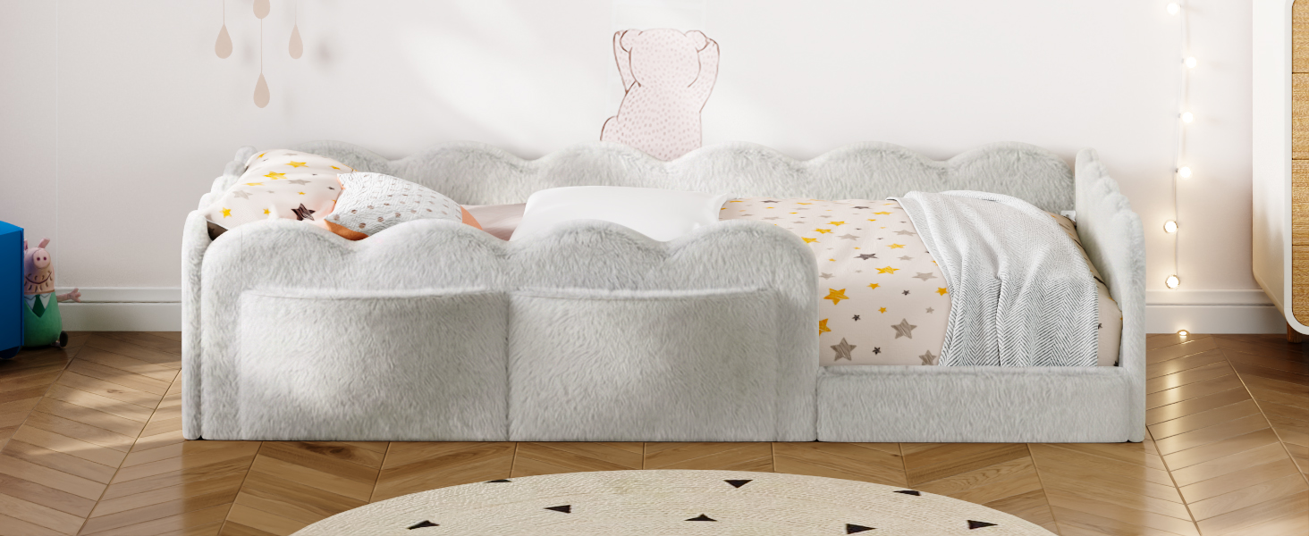 Twin Size Upholstered Floor Bed