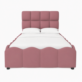 Twin Size Fully Upholstered Velvet Platform Bed Frame With Tall Panel Headboard