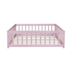 Full Size Floor Bed With Fence And Door
