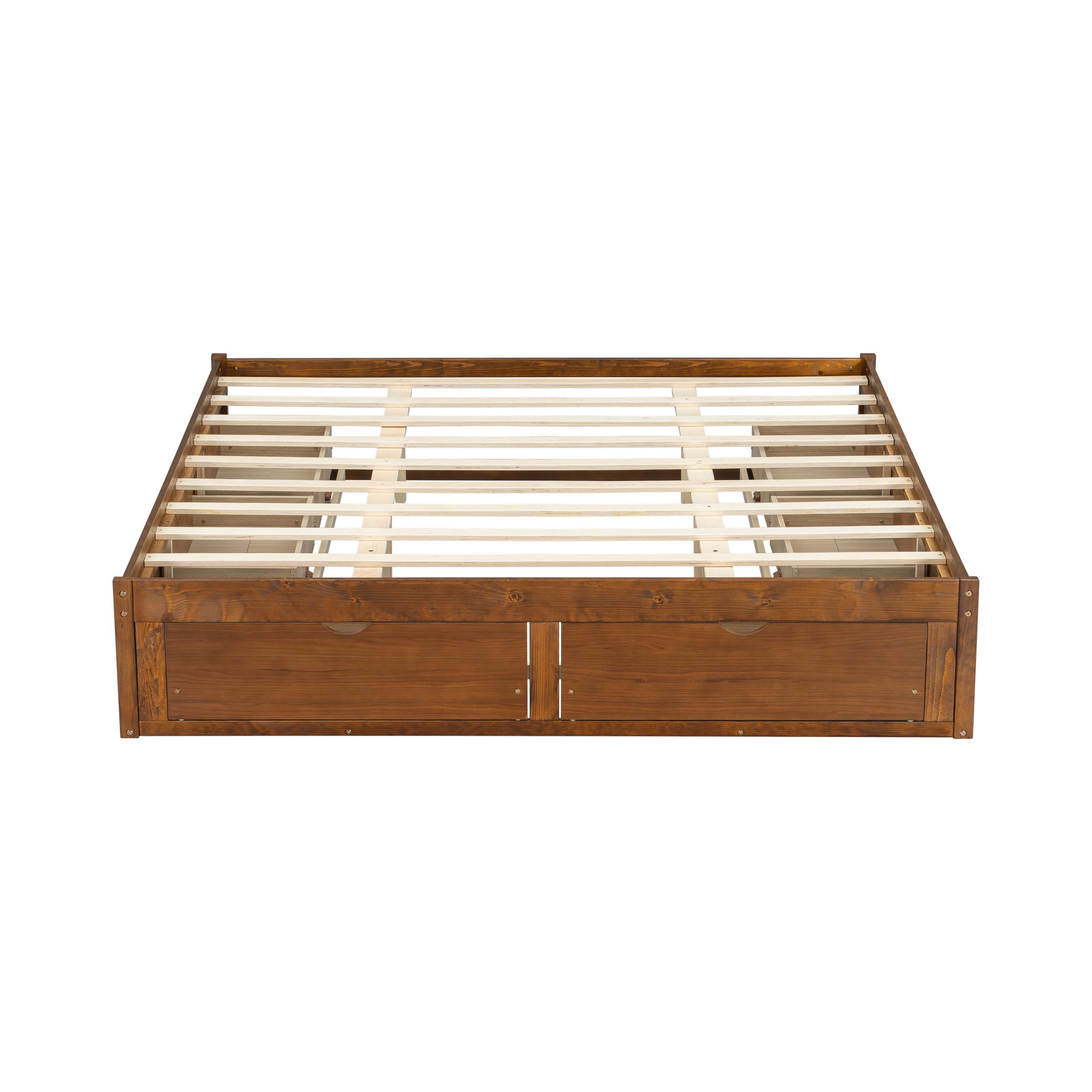 King Size Platform Bed with 6 Storage Drawers